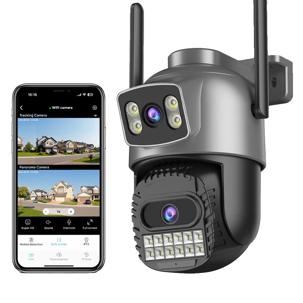 Sicherheitskamera, 10-facher Digitalzoom, Dual-band-wlan, 2-objektiv 5x Zoom, Eu-stecker-a