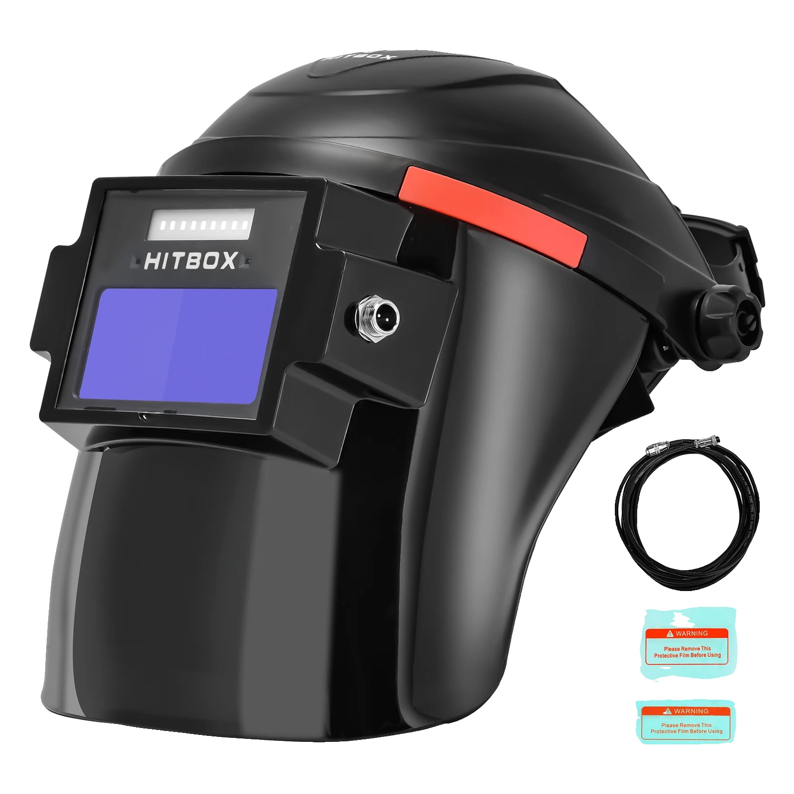 Schweißhelm, Automatisch Abdunkelndes Glas, Einstellbare Helligkeit Led, Hzxvogen Hv009