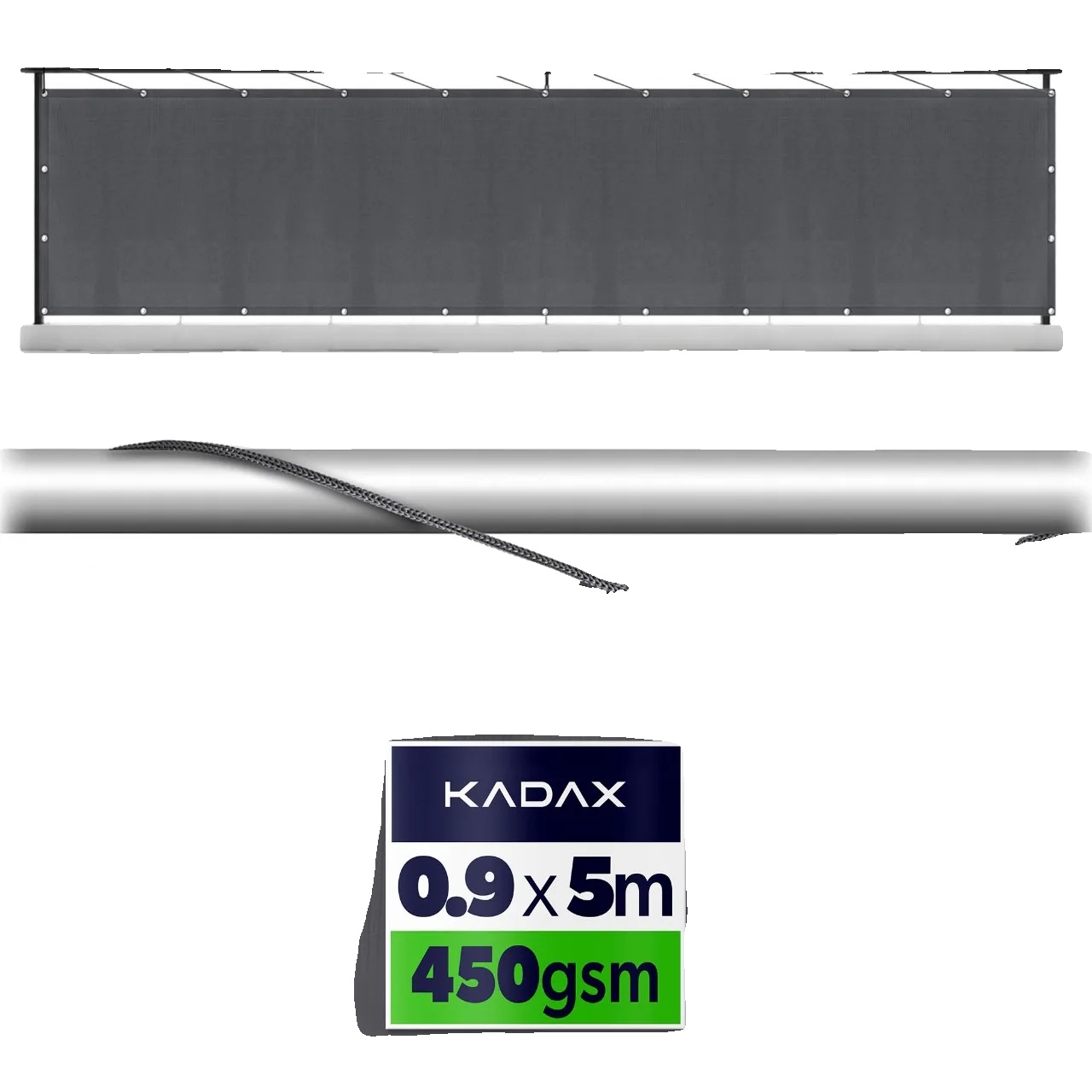 Balkonabdeckung, Pvc-material, 90 X 500 Cm Maße, Für Mehrere Anwendungen Geeignet, Bietet Wetterschutz, Ce-zertifiziert