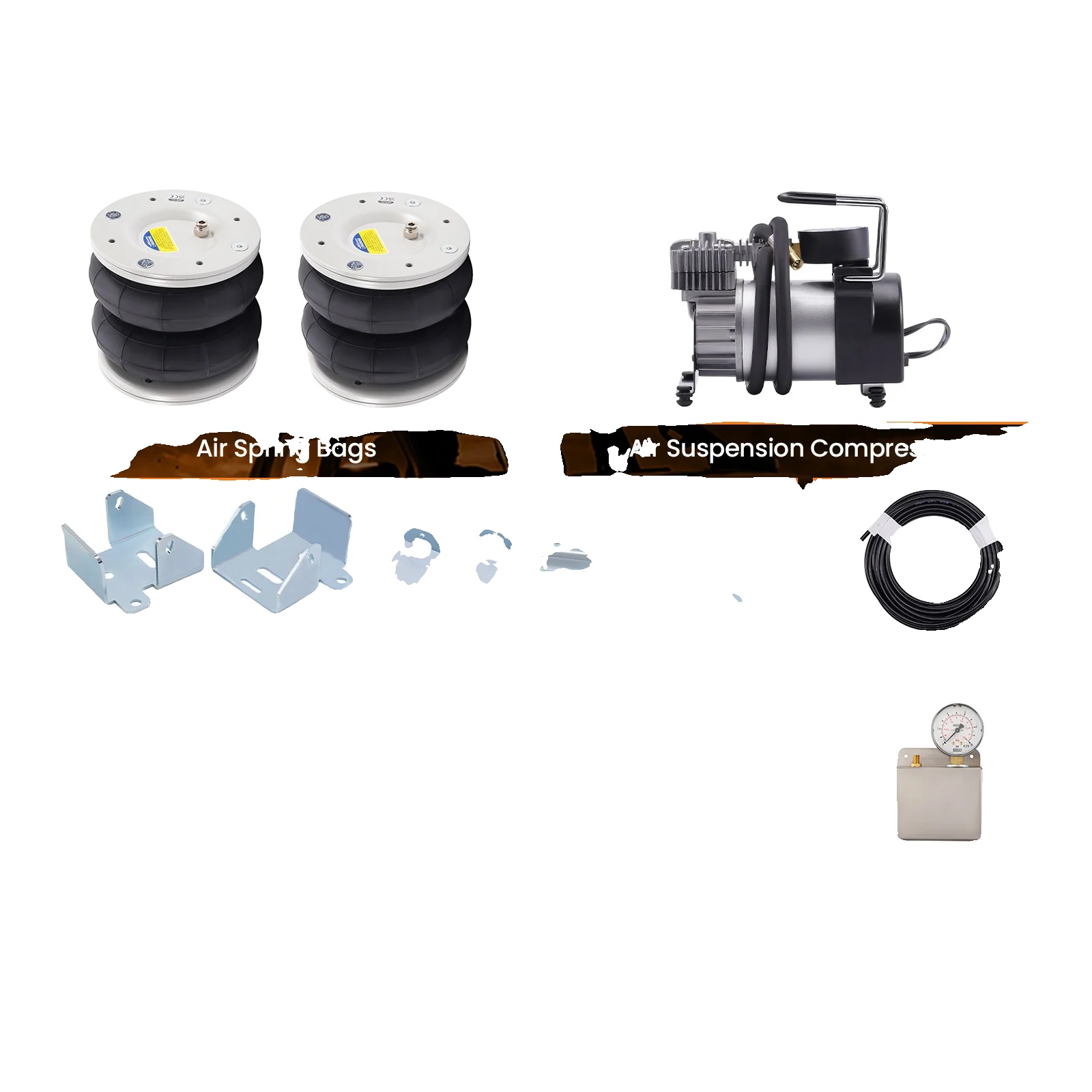 Luftfederung Federn Und Kompressorkit, Tragfähigkeit 4000 Kg, Kompatibel Mit Ford Transit 2001-2024 Rwd, Abmessungen 61 X 20 X 15 Cm, Einfache