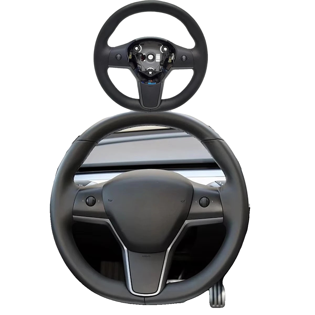 Heizbares Lenkrad, Kompatibel Mit Tesla-modellen, Langlebiges Pu-leder, Typ 1