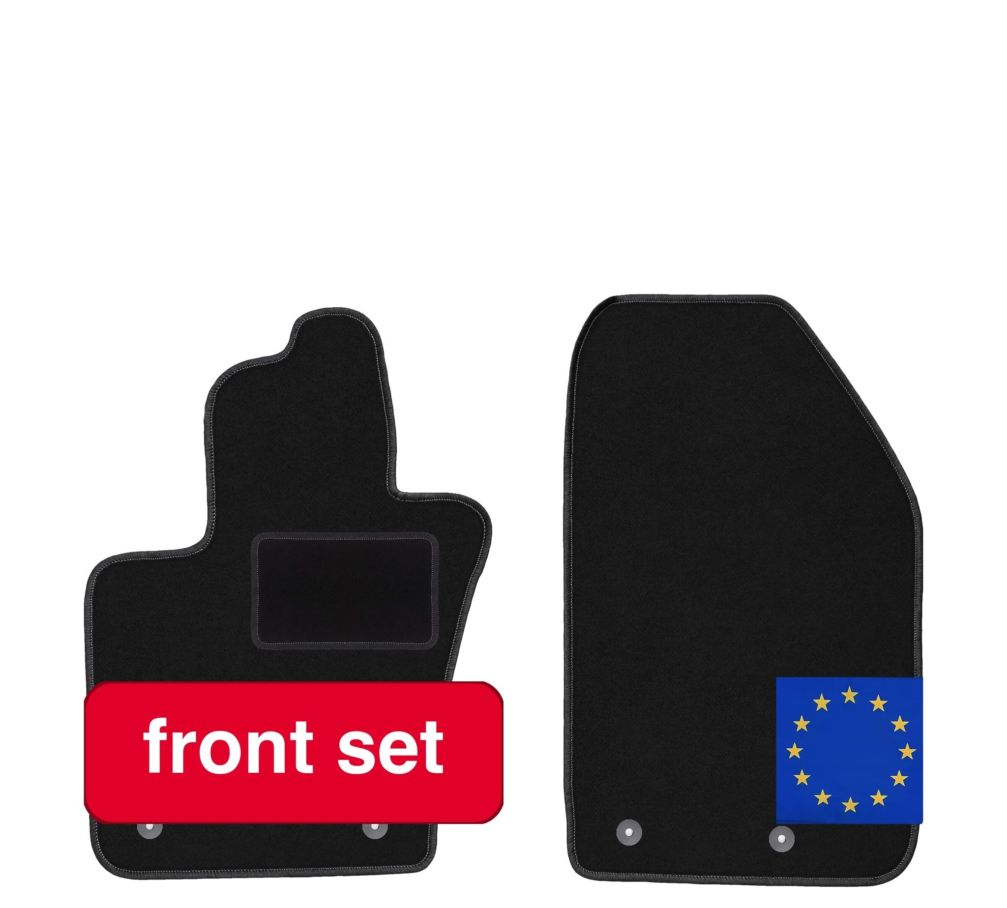 Vordermatten, Synthetisches Faser-material, Maßgeschneidert Für Fiat 500x (2014-2018), Schwarze Farbe, Rutschfeste Rückseite, Schmutz- Und