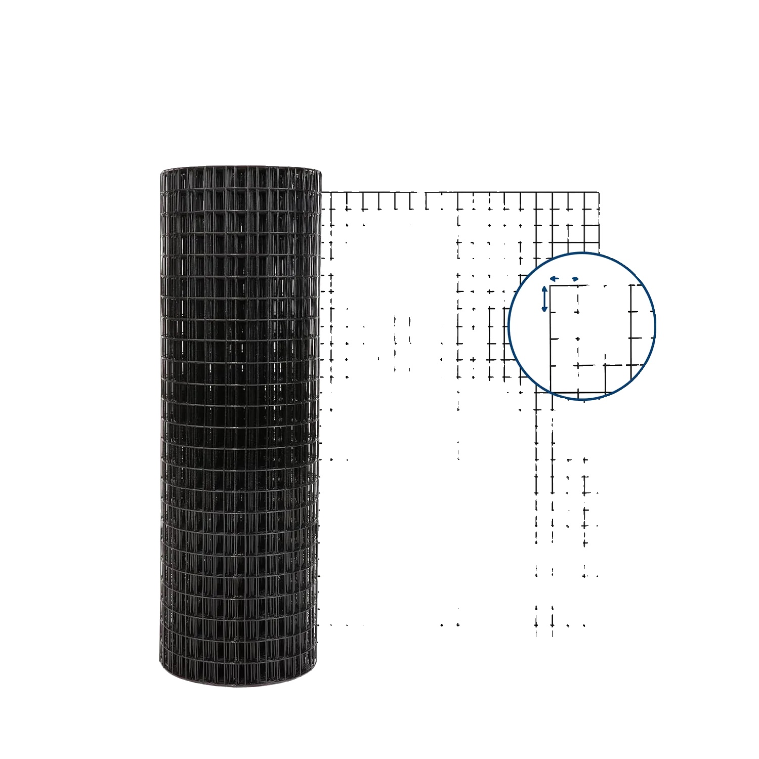 Hardware-gewebe, Verzinkter Stahl, 1/2 Zoll Maschen, Schwarz 0.9x15m