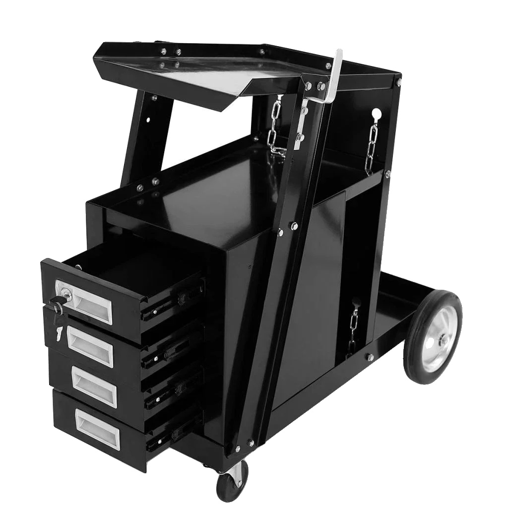 Schweißwagen, Robuste Metallkonstruktion, 28" X 18" X 36", 4 Schubladen, 250 Lbs Tragfähigkeit, Leise Gummierte Räder