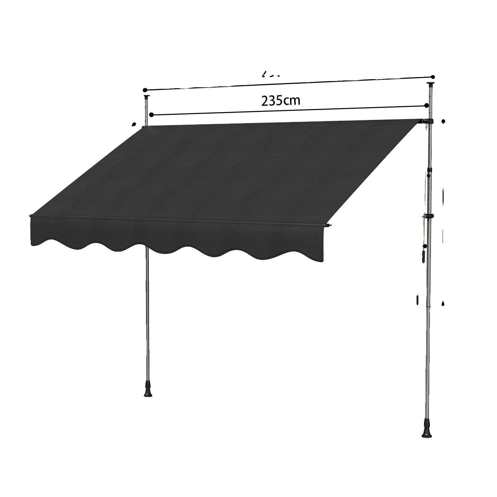 Roll-up-banner, Höhenverstellbar, Einfache Installation, 250 Schwarz Cm