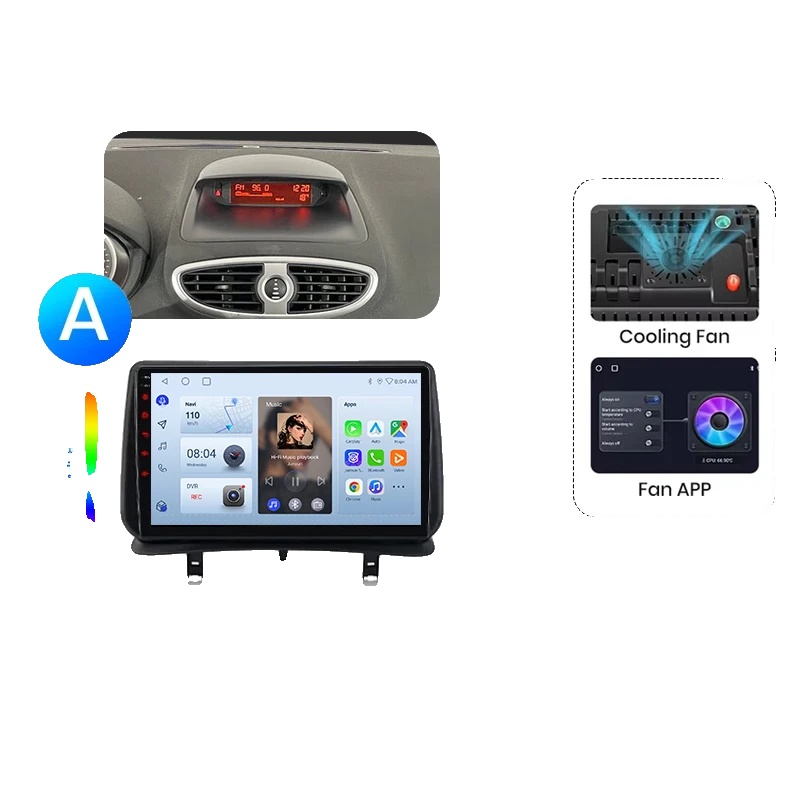 Auto-multimedia-player, Hd-touchscreen, Plug & Play, Kompatibel Mit Renault Clio 3 2005 2006 2007 2008-2014, V1(4g 64g)wifi A