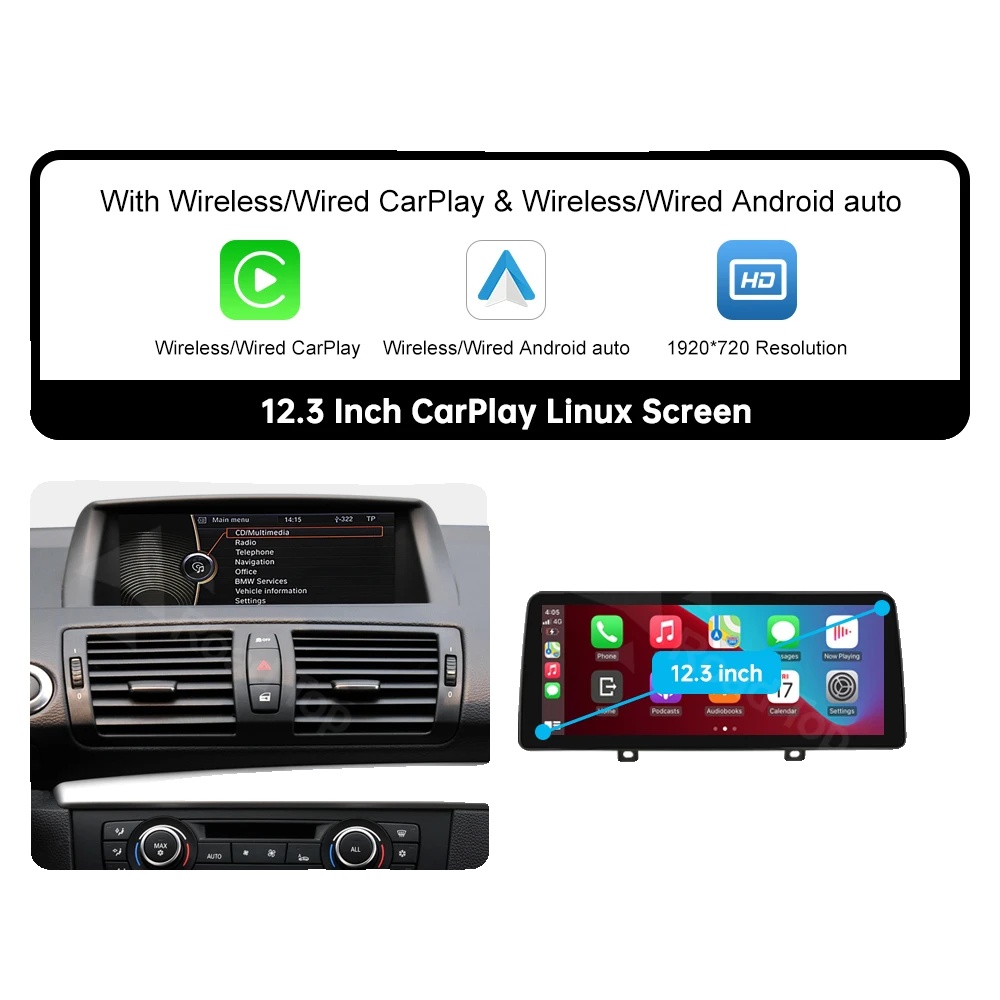 Auto-multimedia-display, Drahtlose Konnektivität, Touchscreen-schnittstelle, 12.3 Cic-system