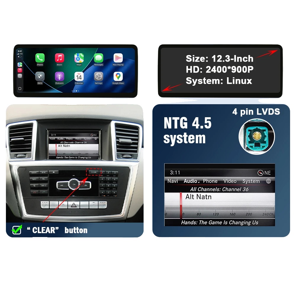 Auto-multimedia-player, Touchscreen-display, Dual-system-funktionalität, Ntg 4.5