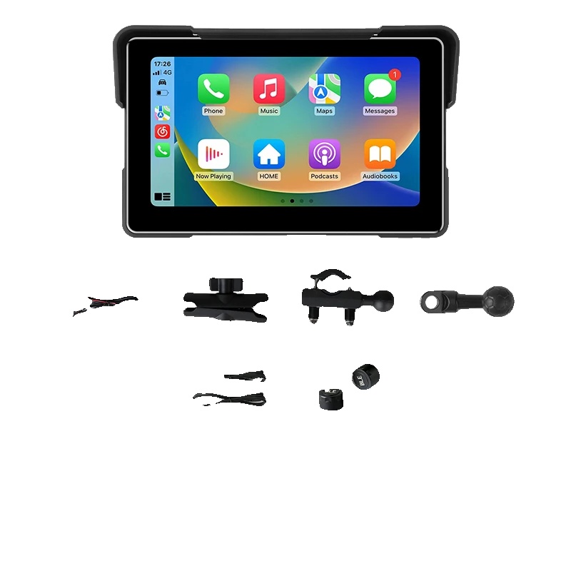 Digitales Motorrad-armaturenbrett, Kabelloses Carplay, Wasserdicht, 7,0 Zoll 1080p Dvr-tpms
