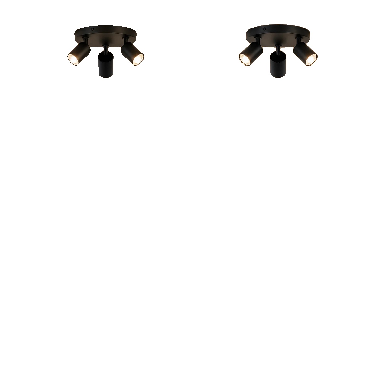 Deckenstrahler, Verstellbare Gu10 Köpfe, Modernes Design, 2pcs, Keine Glühbirne