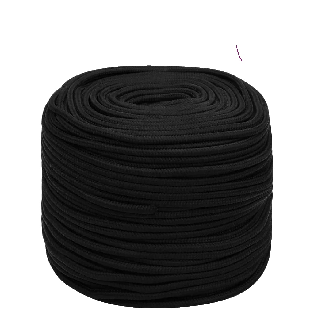 Arbeitsseil, Langlebiges Polyester, Hohe Zugfestigkeit, Schwarz