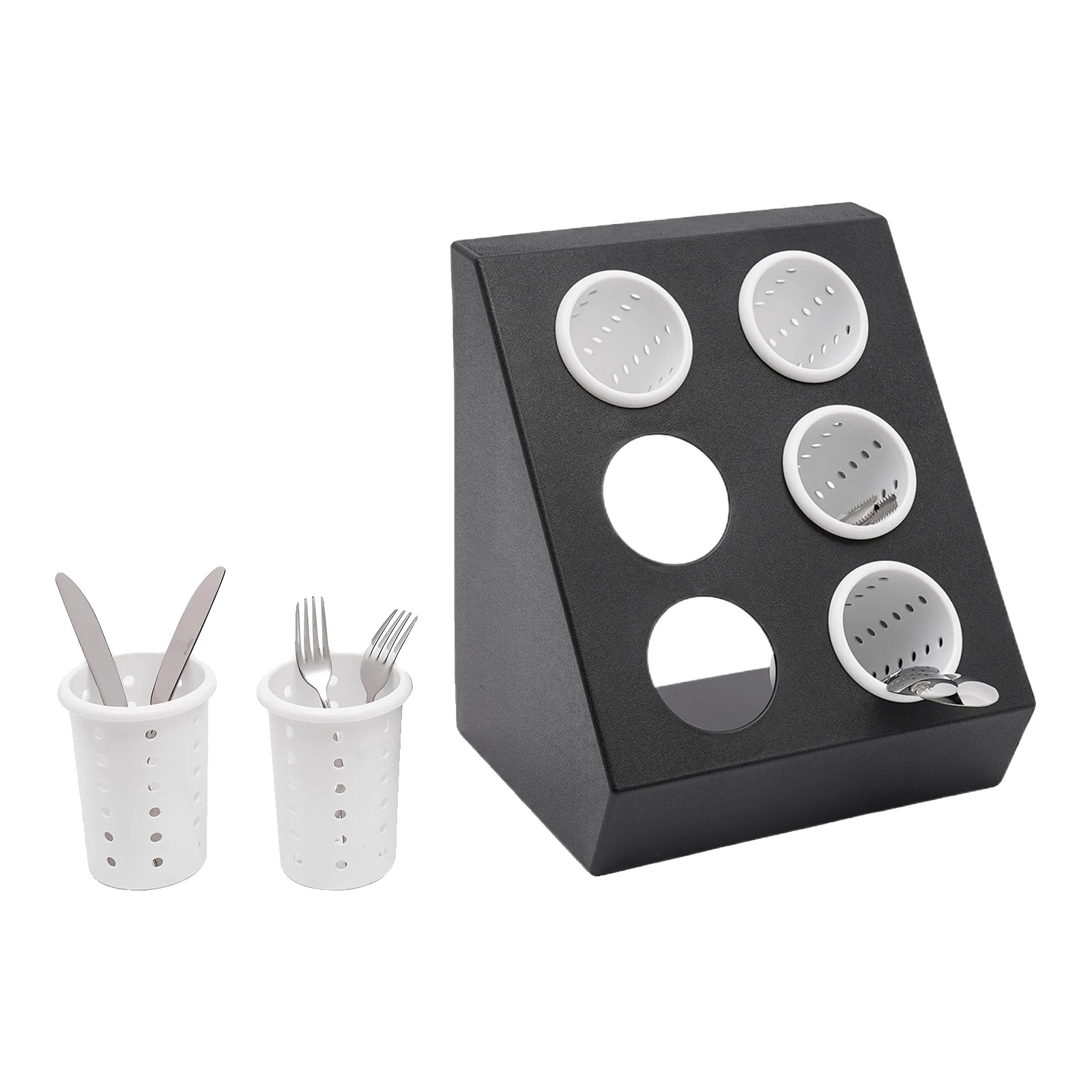 Utensilienhalter, 6 Fächer, Robuste Konstruktion, Schwarz