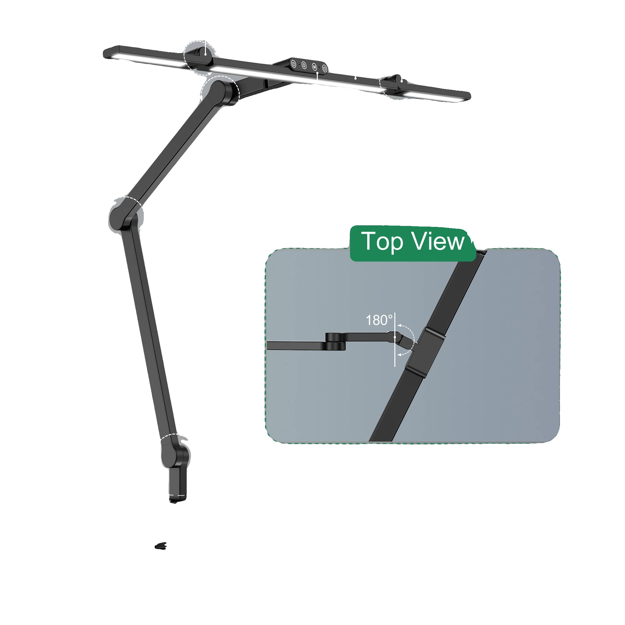 Schreibtischlampe, Einstellbare Farbmodi, Augenschonendes Design, Typ A, Eu-stecker