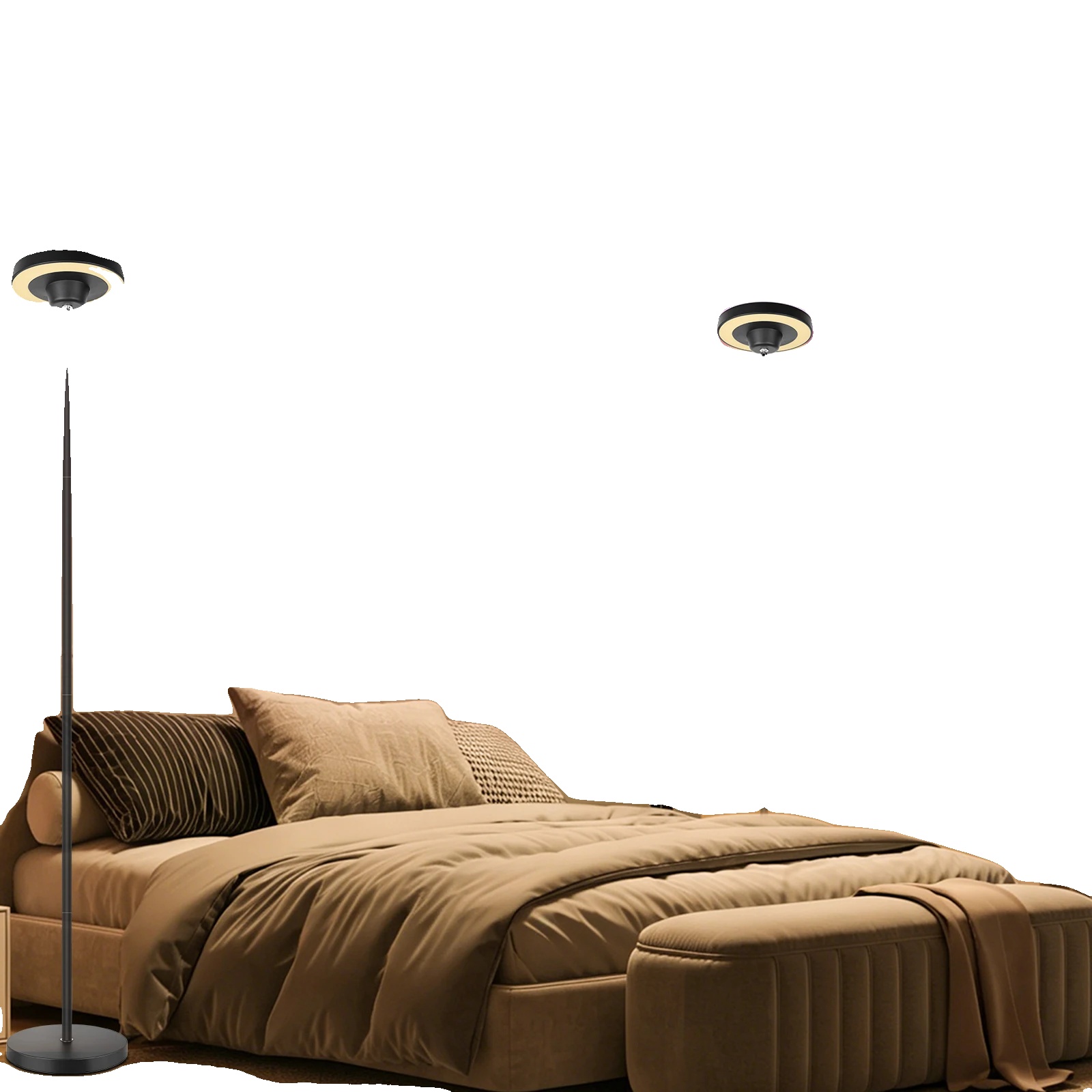 Stehlampe, Rgb-hintergrundbeleuchtung, Fernbedienung, Weiss, Schwarz