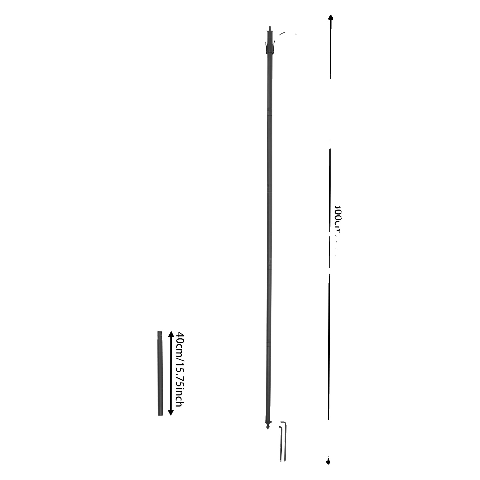 Lichtmast, Abnehmbarer Bodenstecker, Außenbeleuchtungshalter, 3m