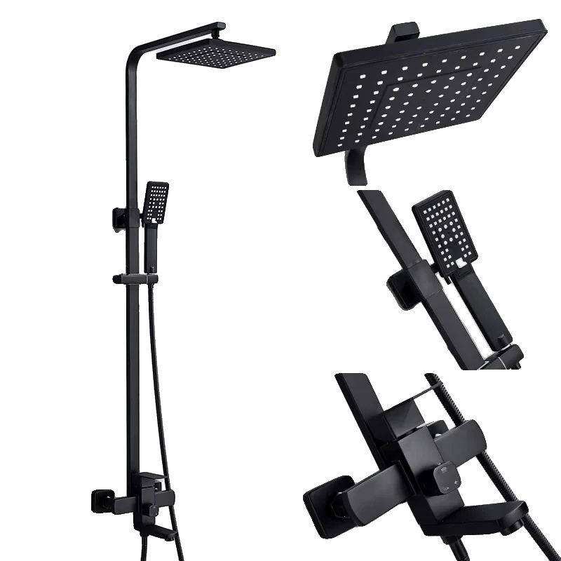 Duschsystem, 3 Funktionsmodi, Wandmontage-design, Schwarz