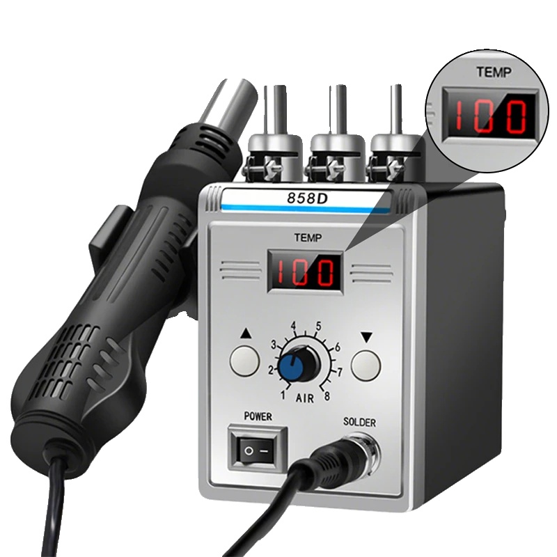 Heißluftgebläse, Einstellbare Temperatur, Led-digitalanzeige, 700w-eu-stecker