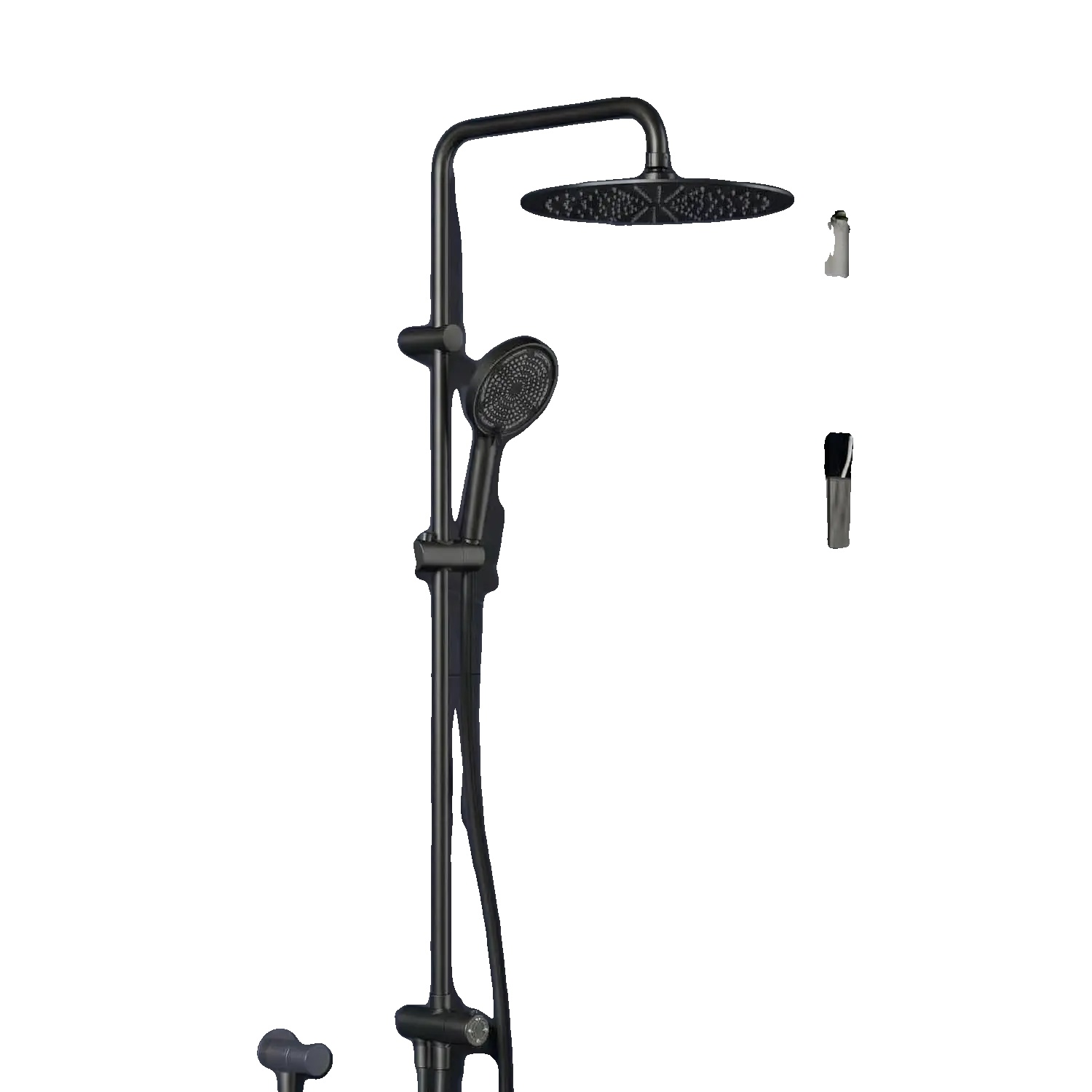 Duschsystem, Höhenverstellbar, 3 Sprühmuster, Schwarz