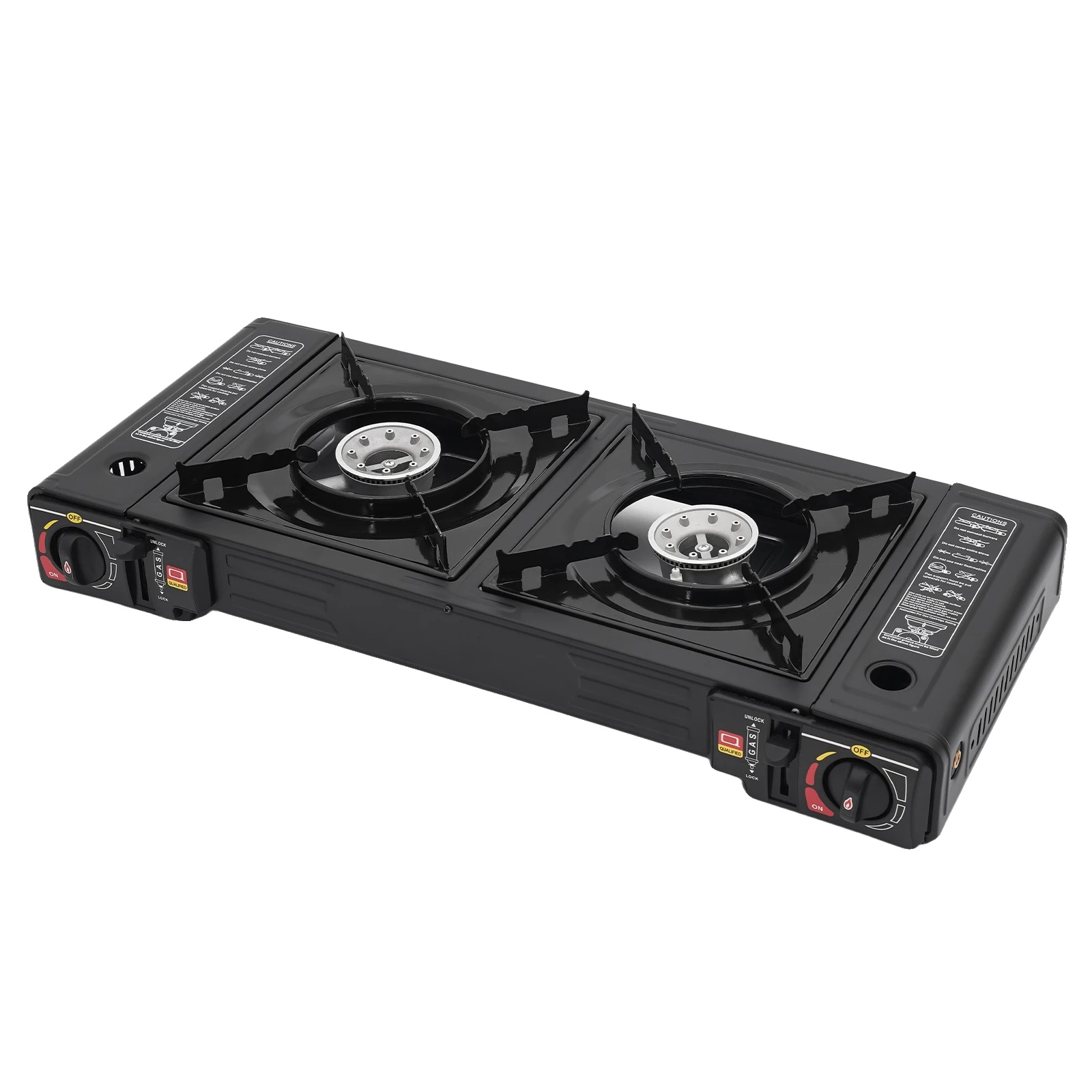 Campingkocher, 2 Brenner, 2500w Jeweils, Abmessungen 632612 Cm, Gasbetrieben, Piezoelektrische Zündung