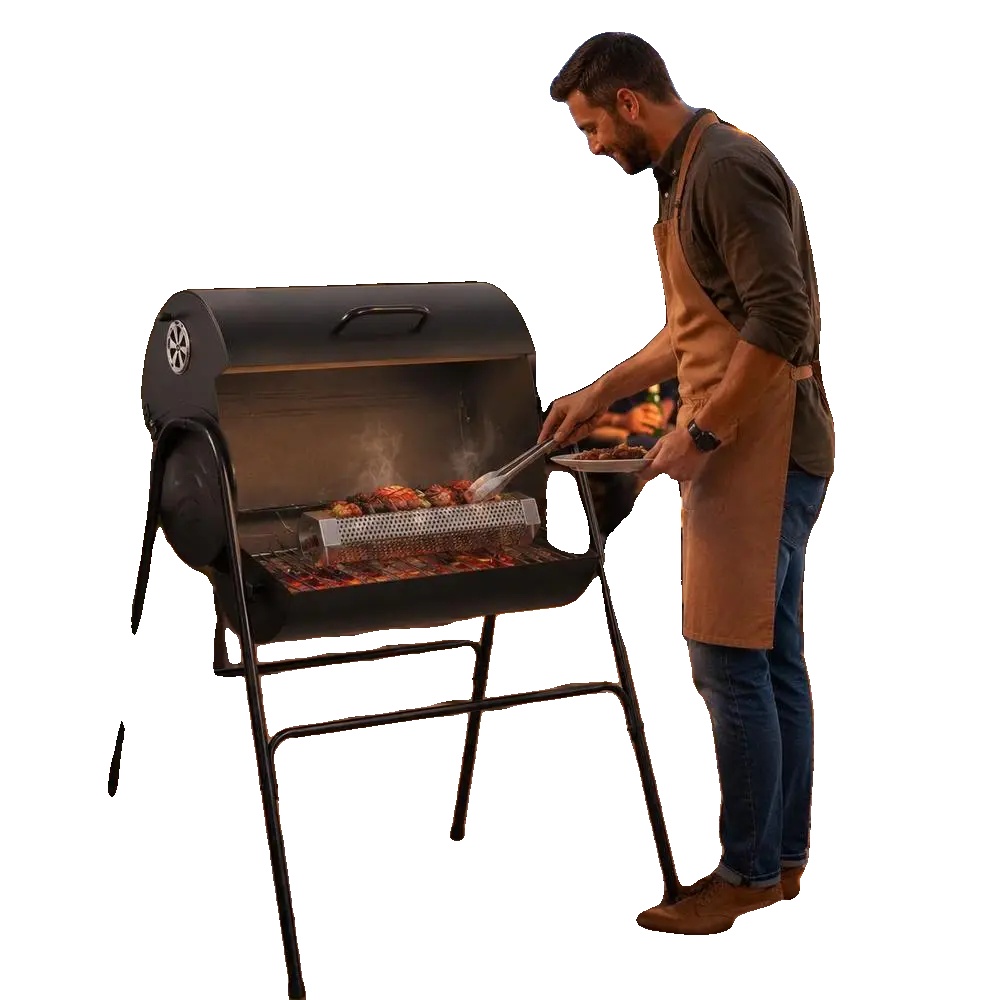 Räuchertube, Sechseckiges Design, Praktisches Grillzubehör, Schwarz