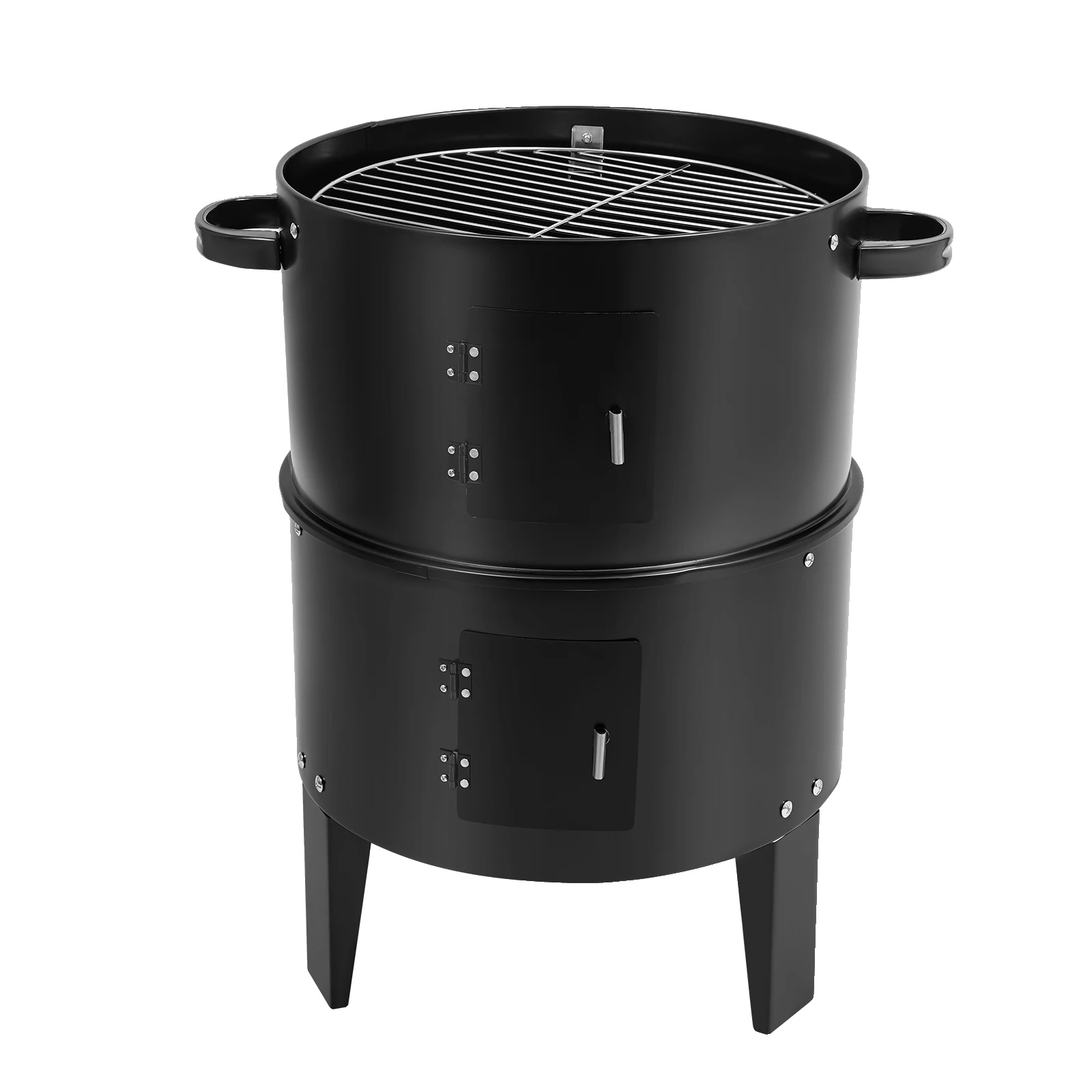 Bbq Räucherofen, 40cm Durchmesser, 2 Schichten, Abnehmbares Design, Eisenmaterial, Ca. 7kg