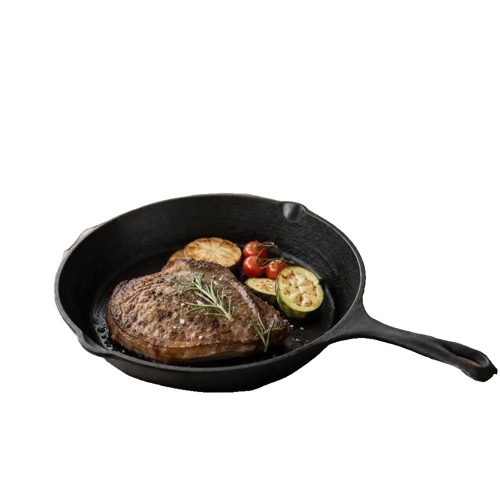 Grillpfanne, Strapazierfähiges Gusseisen, Doppelte Ausgießöffnungen, Schwarz