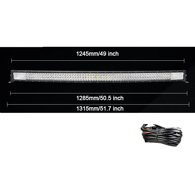 Lichtleiste, Kombi-strahlmuster, Wasserdichtes Design, Gebogene 50in Draht