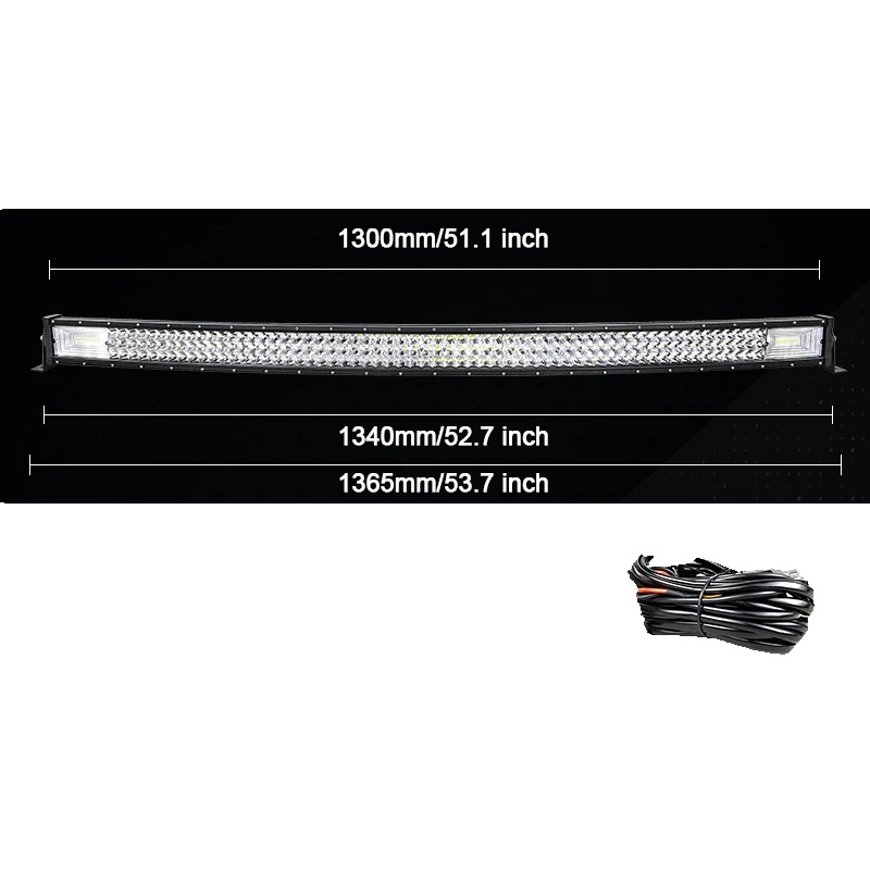 Lichtleiste, Kombi-strahlmuster, Wasserdichtes Design, Gebogene 52in Draht