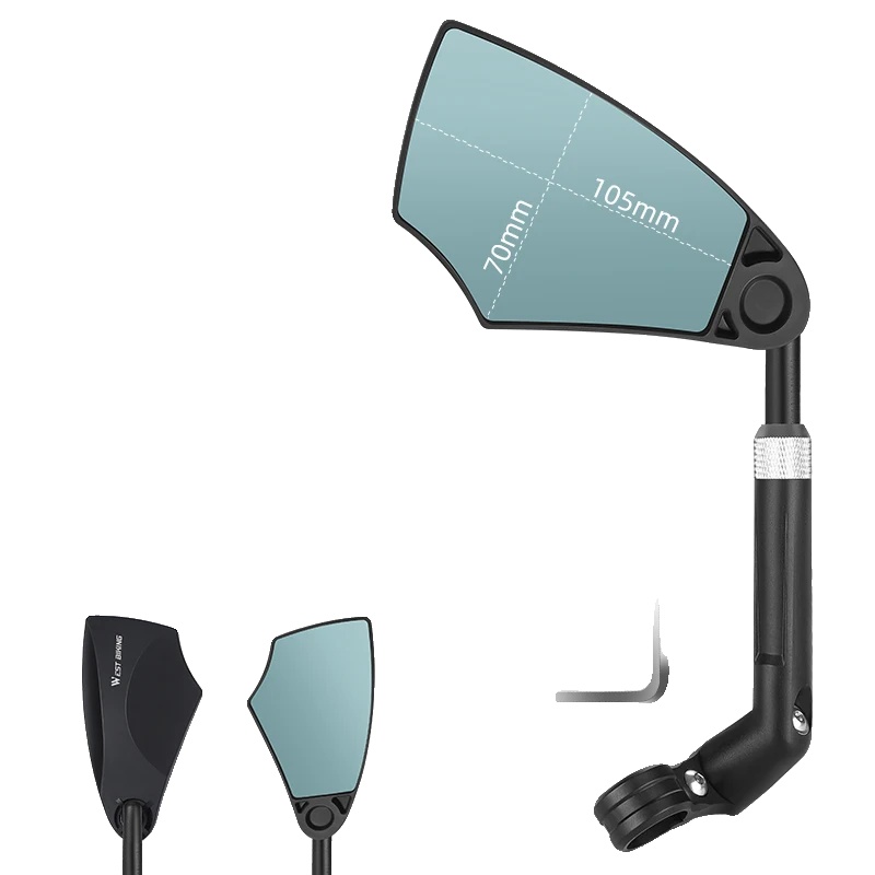 Fahrrad-rückspiegel, Blendfrei, Teleskopischer Flexibler Arm, 1pcs Links