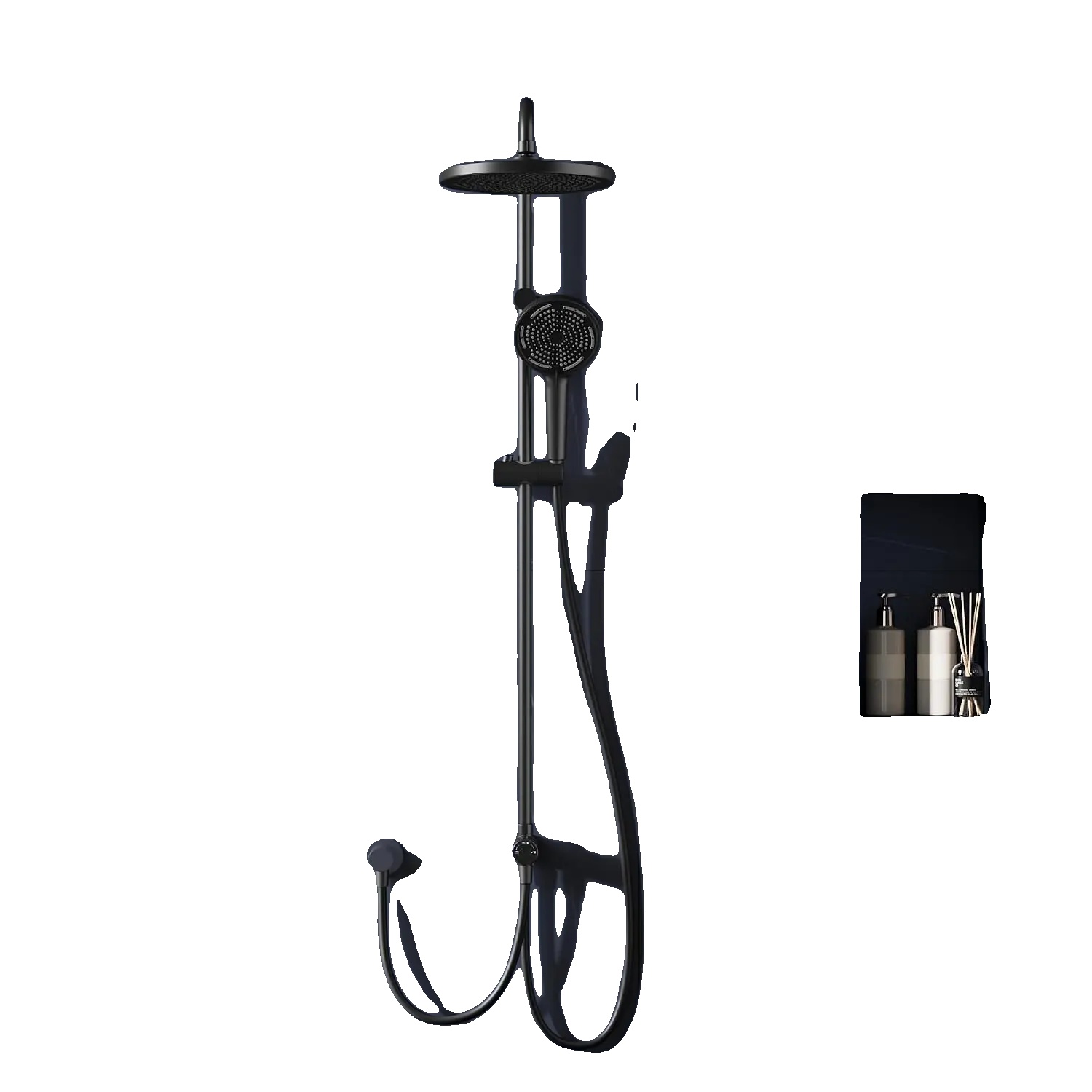 Duschsystem, Xl Regendusche, 3 Sprühmuster, Schwarz