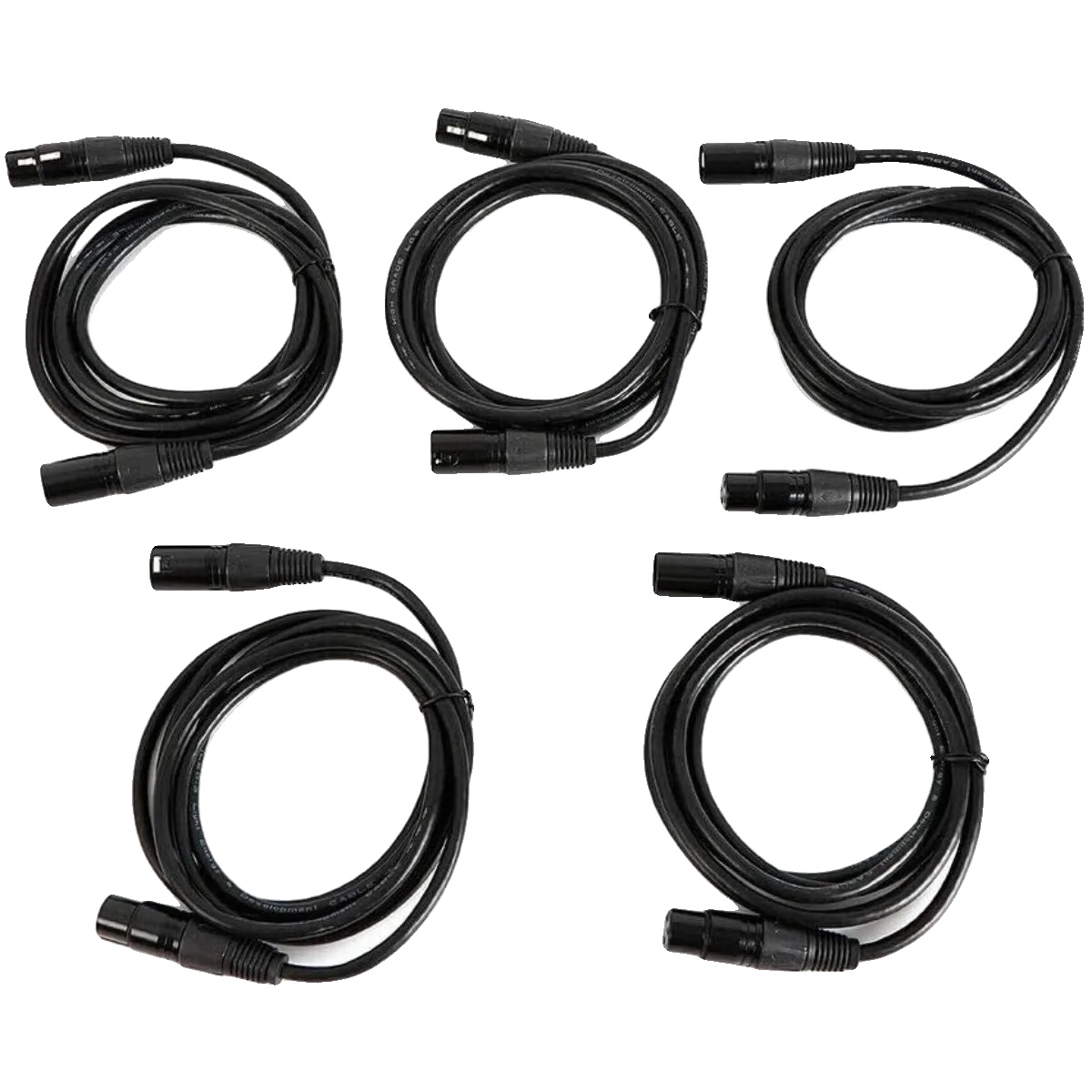 Dmx-kabel, 1 M Länge, 5-teiliges Set, Schwarz