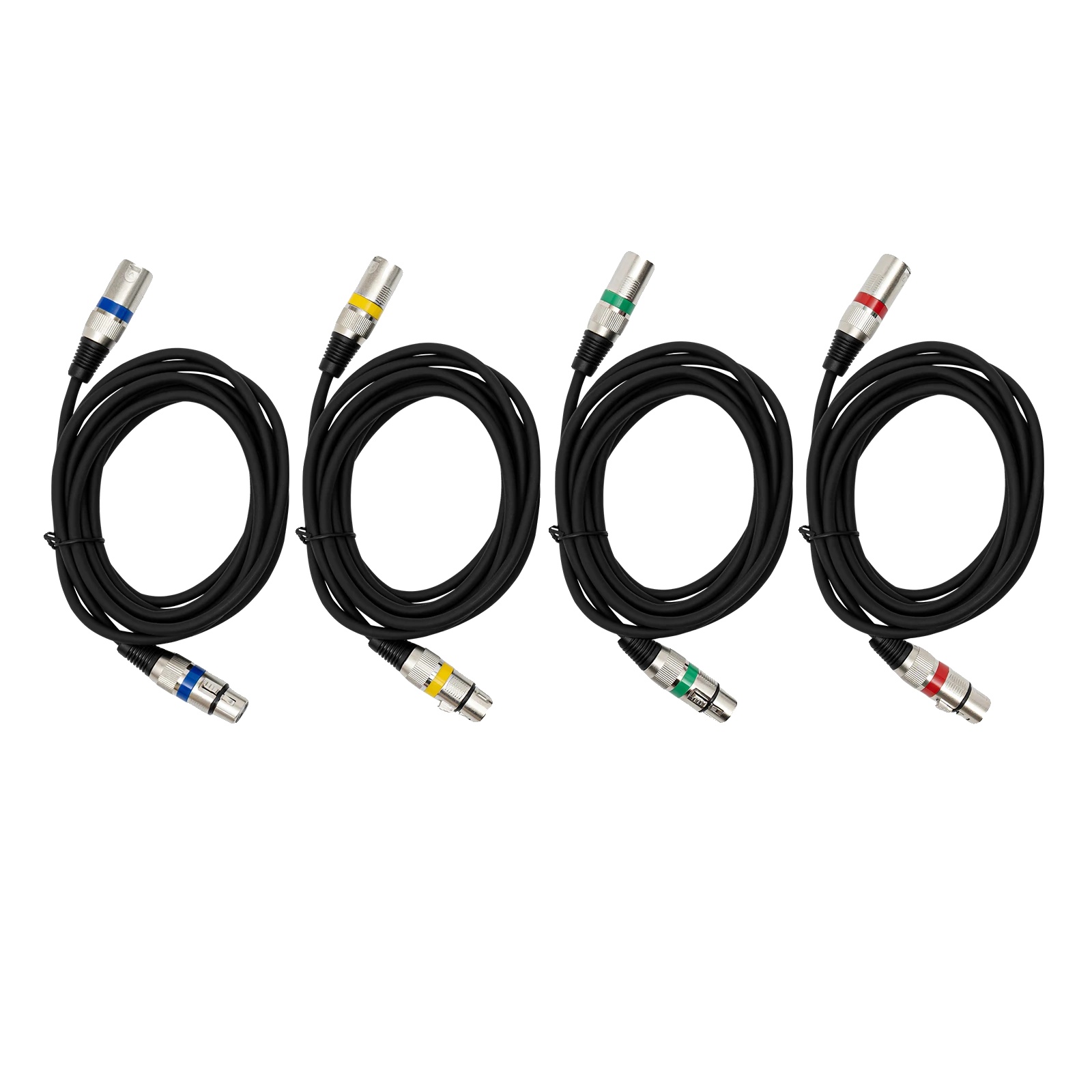 Dmx-kabel, 3 M Länge, Packung Mit 4, Schwarz