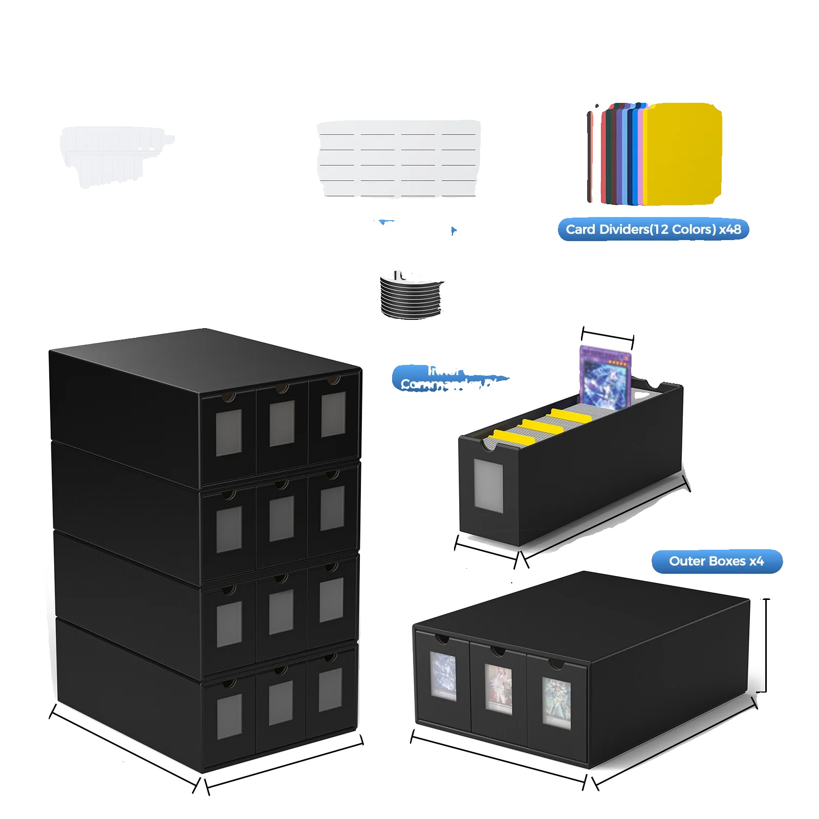 Sammelkarten Aufbewahrungsbox, Große Kapazität, Robustes Karton, Schwarz