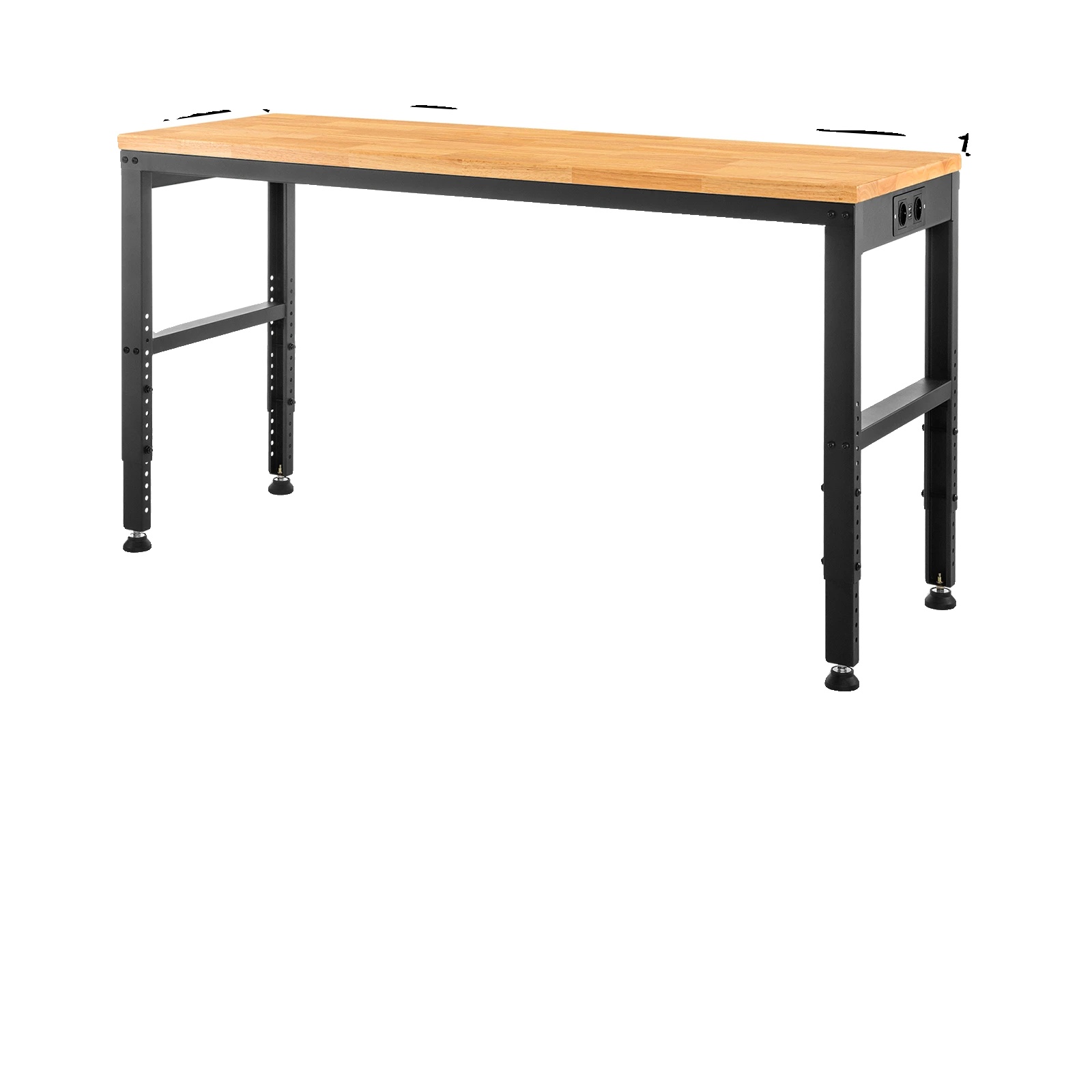 Werkbank, Höhenverstellbar, Robuste Eichenplatte, 48x24in Ohne Rad