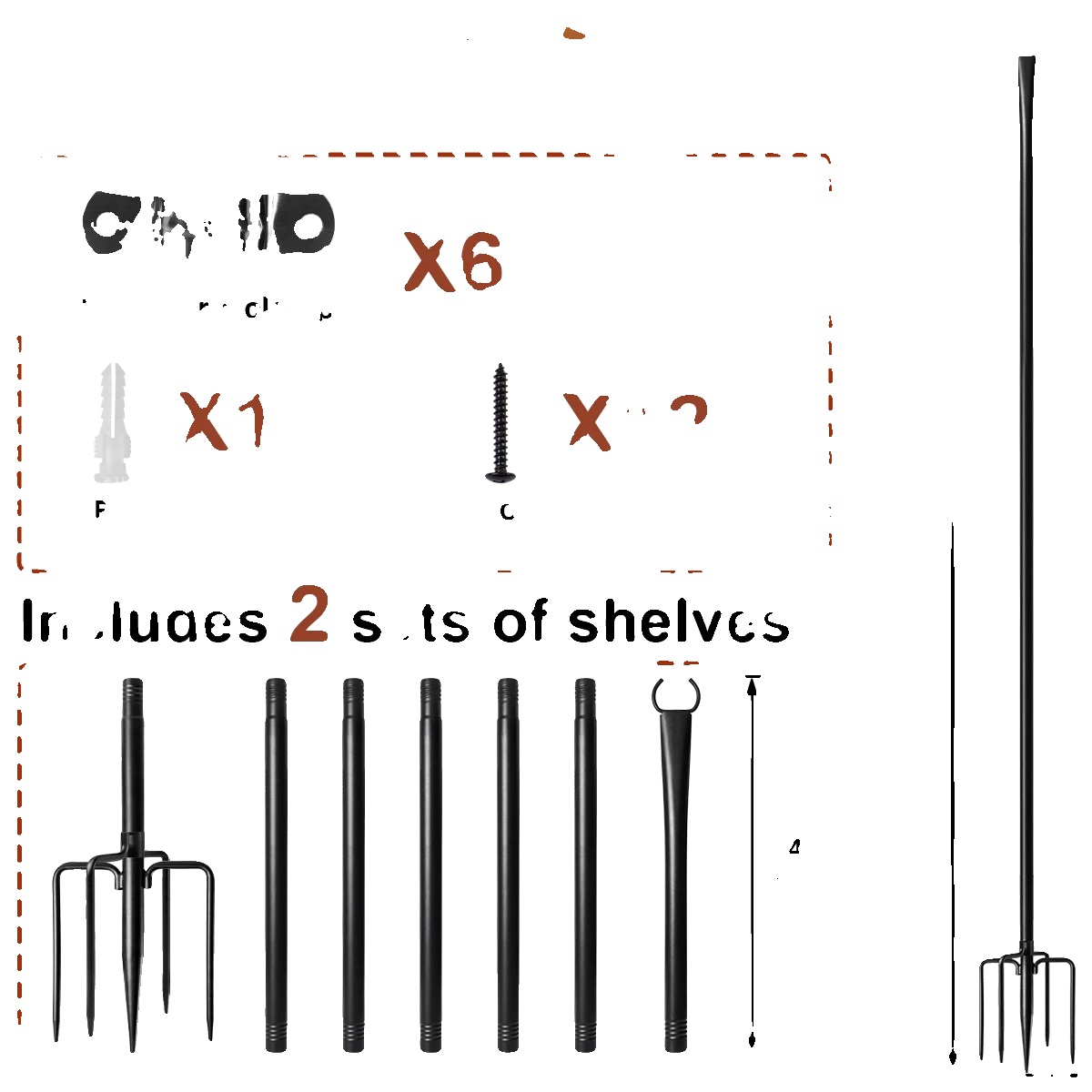Lichtmasten, Höhenverstellbar, Langlebige Stahlkonstruktion, 2pcs