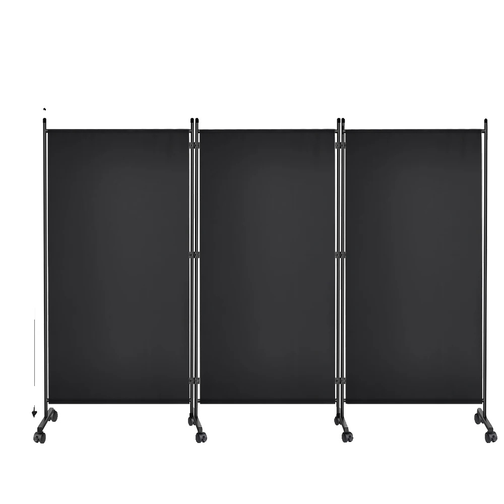 Raumteiler, Faltbares Design, Einfache Mobilität, Schwarz