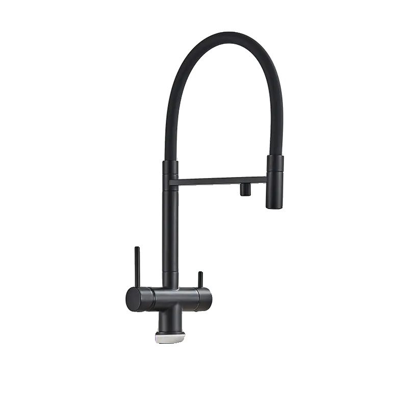 Küchenarmatur, Dual-handle, 360° Drehung, Schwarz