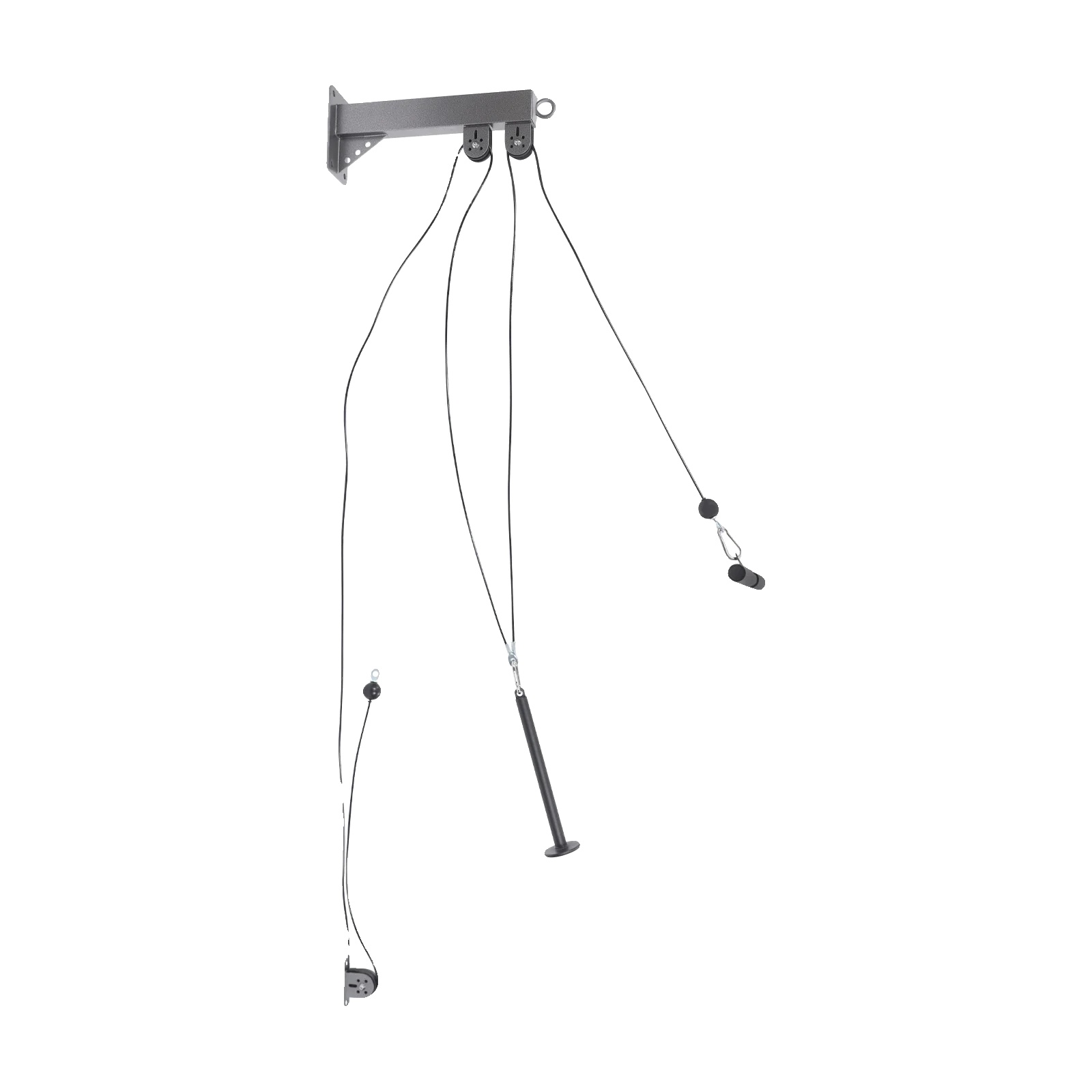 Fitness Seilzug-set, Wandmontiertes Design, Vielseitige Übungen, Schwarz
