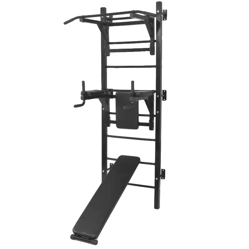 Power Tower, Wandmontiertes Design, Vielseitiges Krafttraining, Schwarz