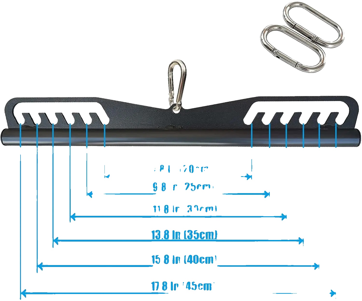 Lat Pulldown Kabelaufsätze, Schwerlaststahl, Rutschfeste Griffe, Schwarz-bsp06