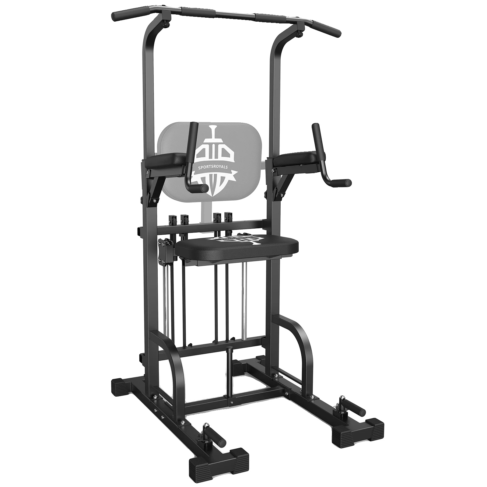 Power Tower, Schwerlastdesign, Verstellbare Funktionen, Multifunktionales Home Gym, Schwarz