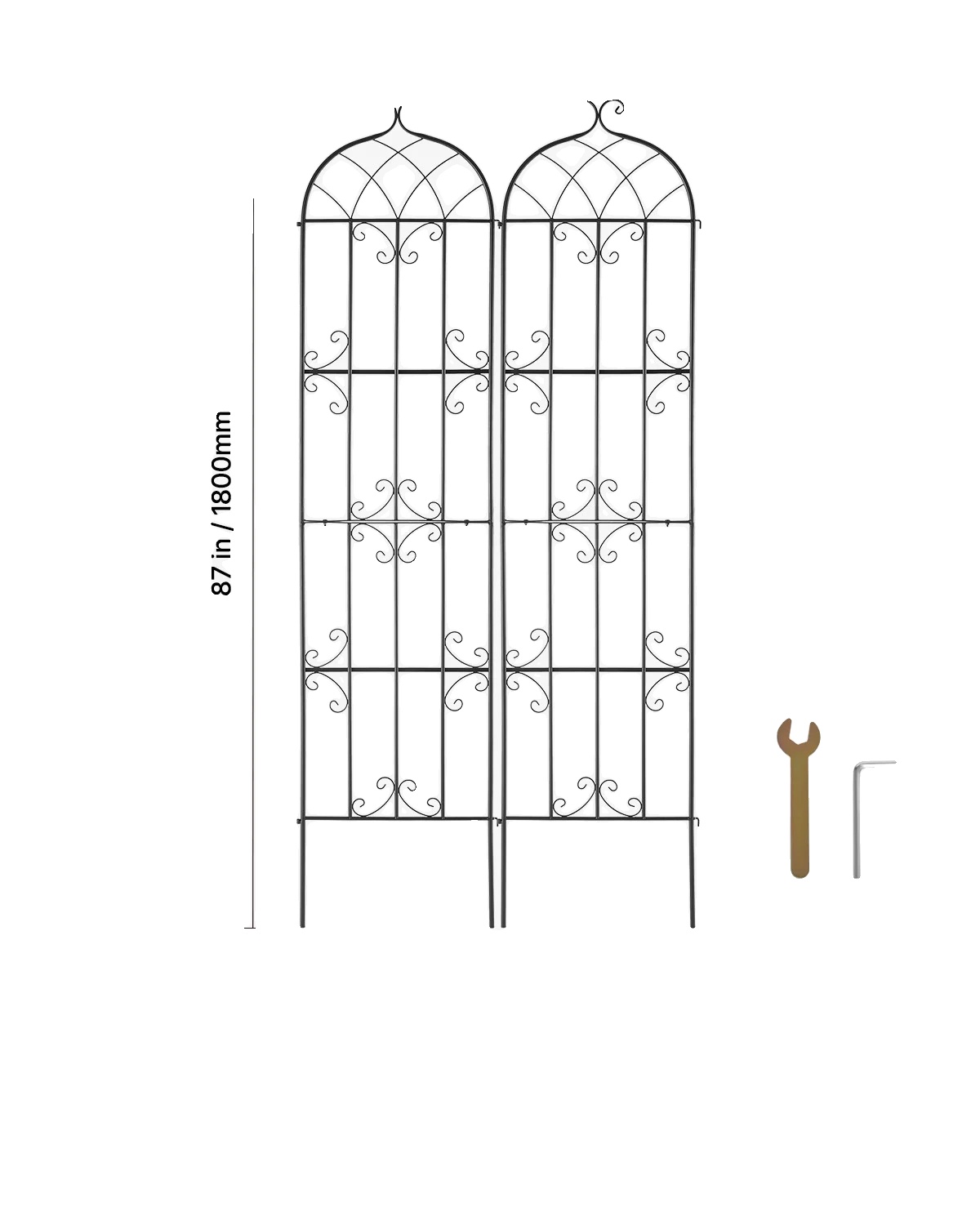 Garten-spalier, Metallkonstruktion, Vielseitige Pflanzenstütze, 2 Stück