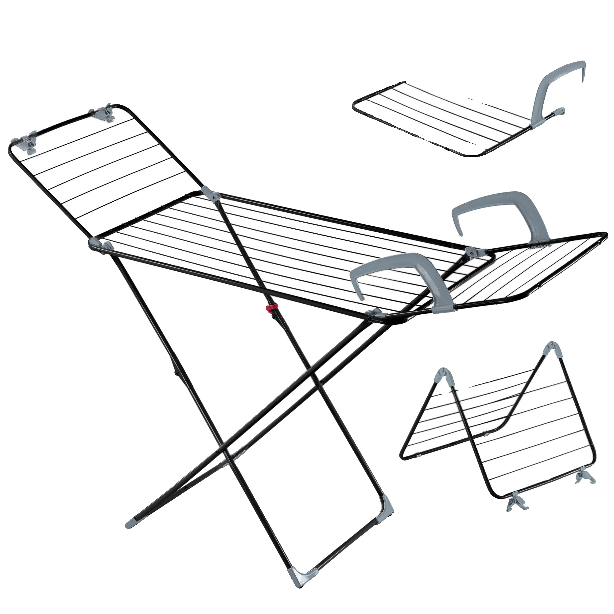 Wäschetrockner, Pulverbeschichteter Stahl, 18 Meter Trockenfläche, 15 Kg Maximale Belastung, Sicherer Verriegelungsmechanismus, Mobilität Durch Räder