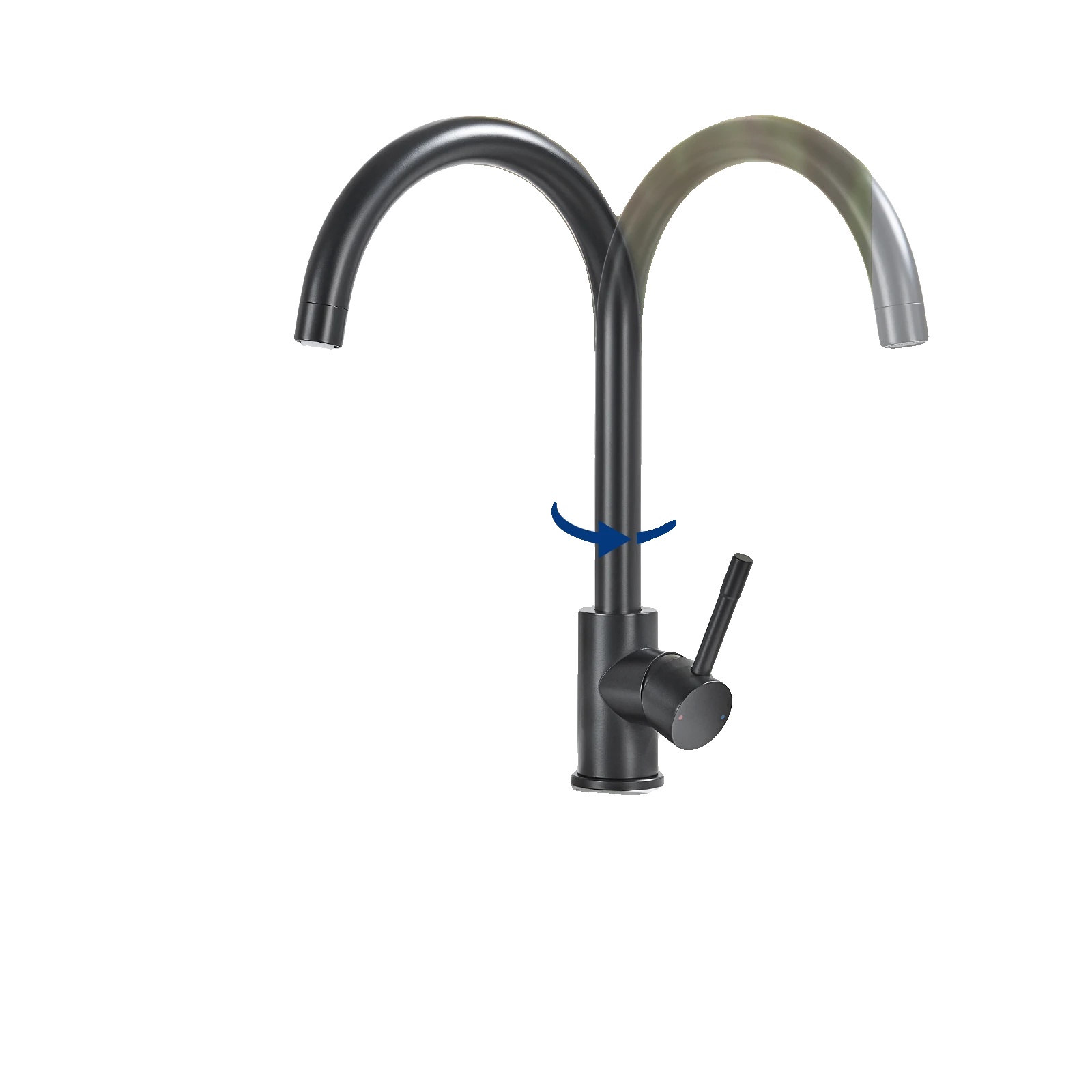 Küchenarmatur, 360° Drehbar, Langlebiger Edelstahl, Schwarz, G3/8