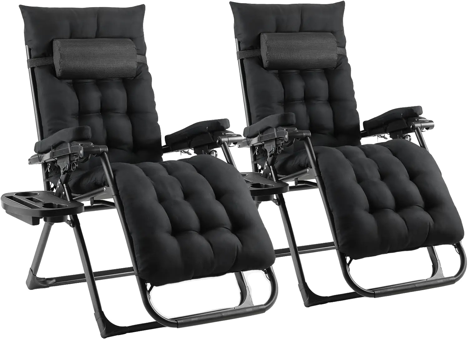 Schwebender Stuhl, Moderner Design-lounger, Abnehmbares Kissen, Schwarze 2 Stück Stühle