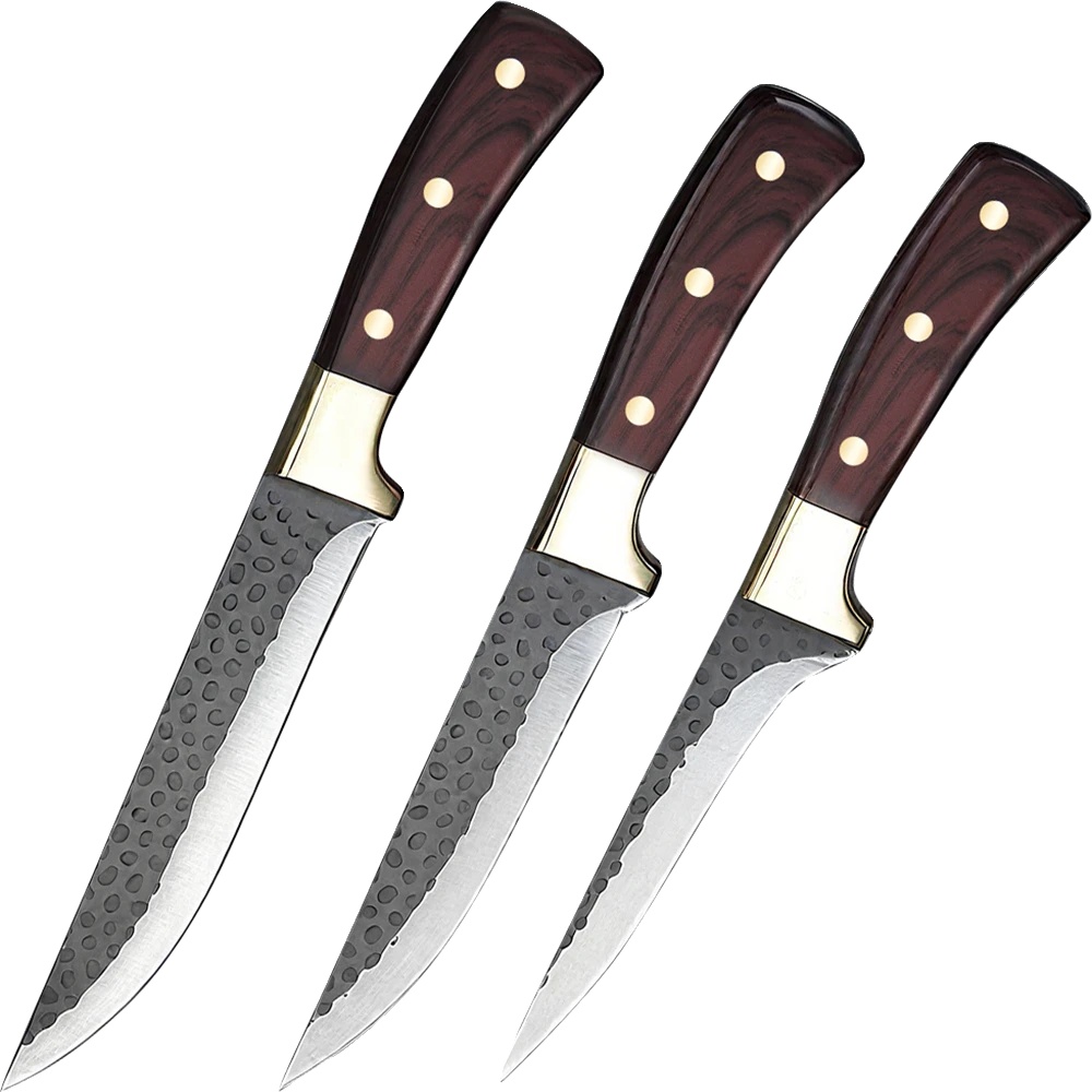 Kochmesser Set, Ergonomisches Design, Hochwertiger Edelstahl, Schwarz