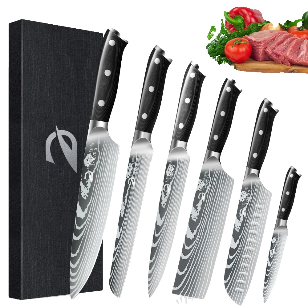 Kochmesser Set, Professionelle Qualität, Ergonomisches Design, 6stück
