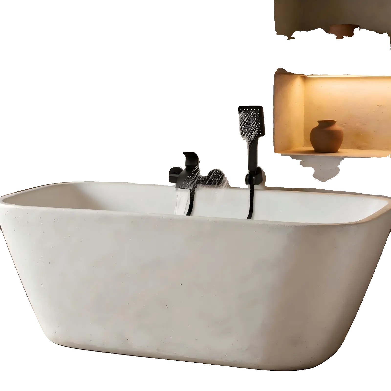 Wandmontierter Badewannenarmatur, Gesamtlänge 21 Cm, Wasserabgangsbreite 6,2 Cm, Schlauchlänge 1,5 M, Abstand Der Montageschrauben 13,5-15,5 Cm,