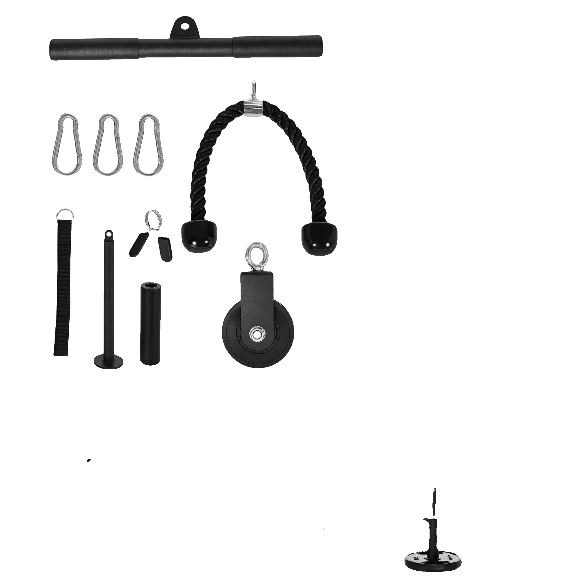 Heim-gym-seilzug-system, Verstellbares Kabel, Robuste Konstruktion, Schwarz