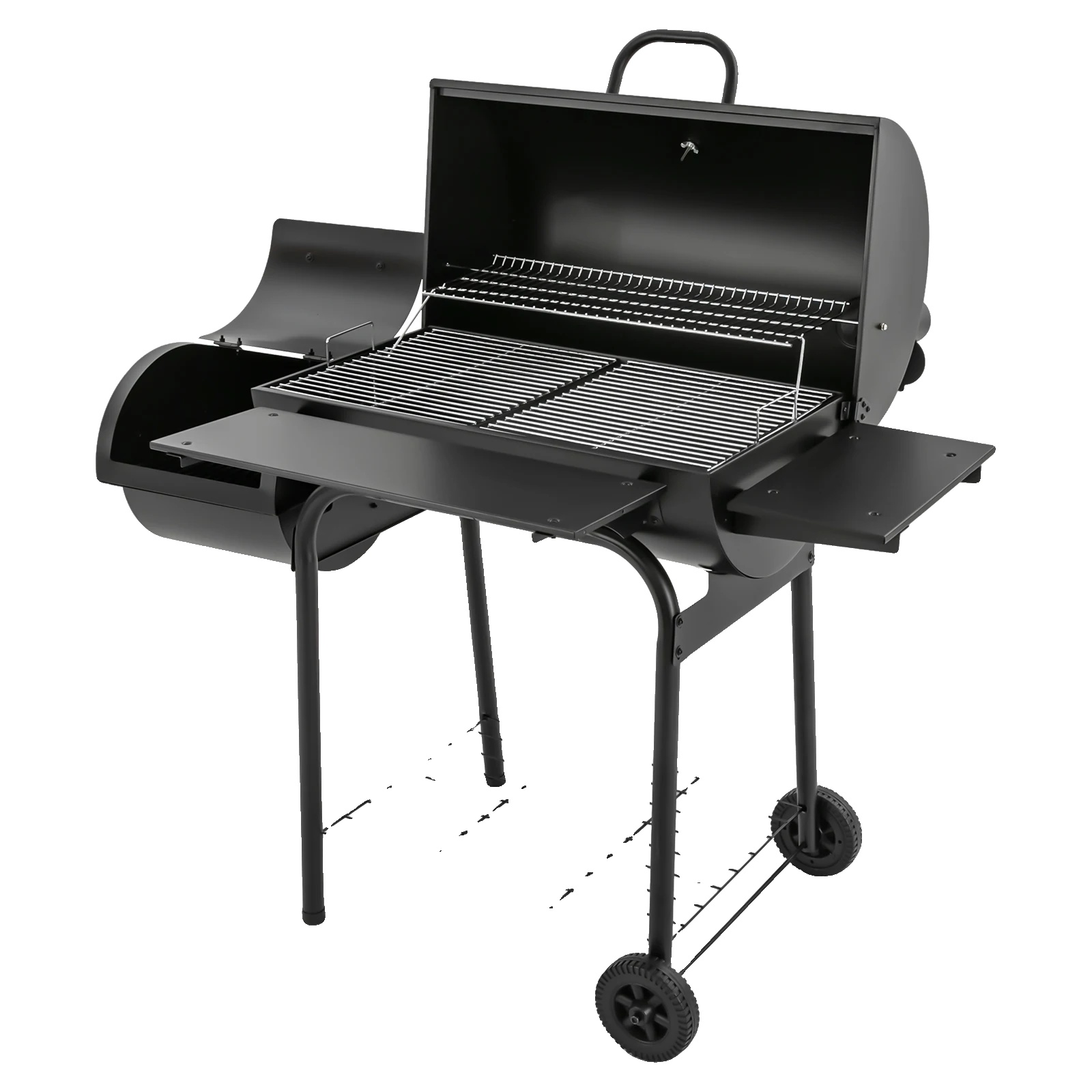 Holzkohlegrill, Freistehendes Design, Langlebige Konstruktion, Schwarz